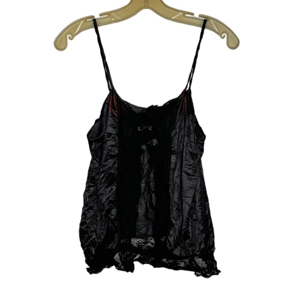 Vintage Fantasy Nightwear Blackā Nylon Negligee Top as is
